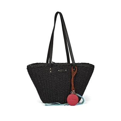 Imagen de GIOSEPPO Capazo de rafia color negro para mujer glenic