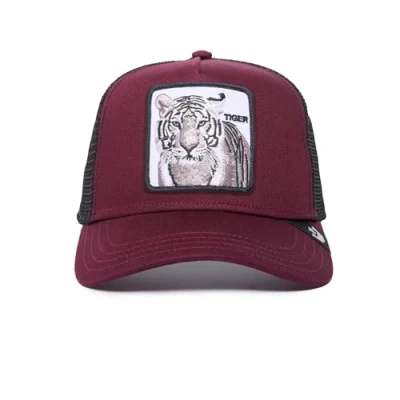 Imagen de Goorin Bros. Gorra Trucker Unisex The Farm Original Ajustable Snapback Mesh, Vino (el Tigre Blanco), Talla única, única