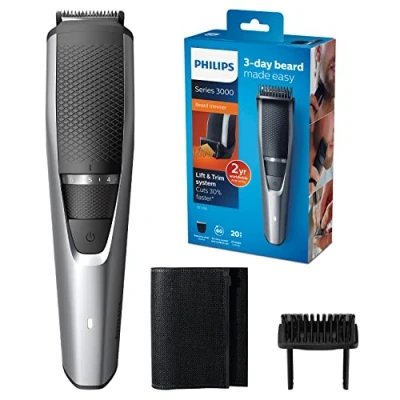 Imagen de Philips BEARDTRIMMER Series 3000 Barbero BT3216/14 Depiladoras para la barba (0,5 mm, 1 cm, 3,2 0,5 larga, corta, Estilo de tres días, Gris, Metálico, Plata)