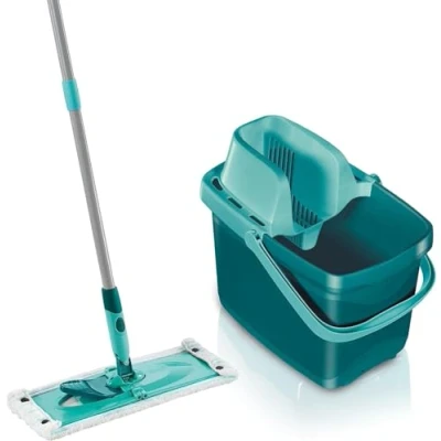 Imagen de Leifheit Set Combi Clean con mopa fregasuelos para limpiar sin agacharse, prensa escurrir y cubo grande de 12 L, fregona Click System