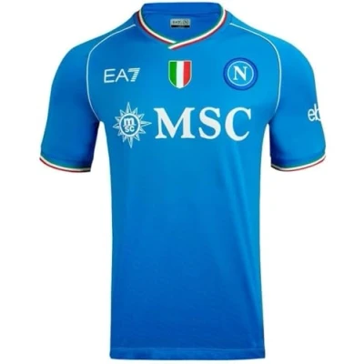 Imagen de SSC NAPOLI Camiseta de competición, EA7, Escudo Tricolor, Tejido técnico Dry Touch, 2023/2024
