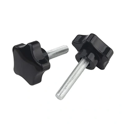 Imagen de MOOPW M6 x 40mm 4 Pcs Tornillos Cabeza moleteada Acero al carbono Perilla Manija Apretarse Estrella de pulgar Máquina Tornillo sujeción Plástico Agarre