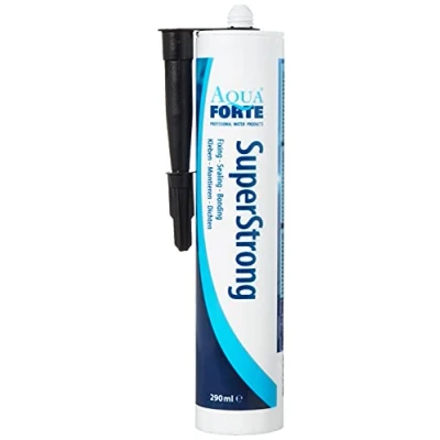 Imagen de AquaForte Adhesivo elástico para estanque y acuario, Superstrong MS Polymer, 290ml, negro, Sella todo de forma sencilla, Adecuado EPDM PVC, entre otros, También se pega bajo el agua