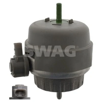 Imagen de SWAG 30 94 5082 Soporte de motor izquierda Cojinete hidro conectable electricamente con tapa contra salpicaduras 124 110 AUDI: A6 C6 Berlina