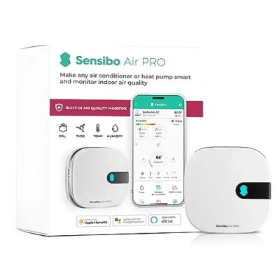 Imagen de Sensibo Air Pro Controlador Inteligente para Aire Acondicionado y Sensor de Calidad del A/A Split, Ventana, portátil. Sensores Temperatura húmedos. Google, Alexa, Siri, Apple HomeKit