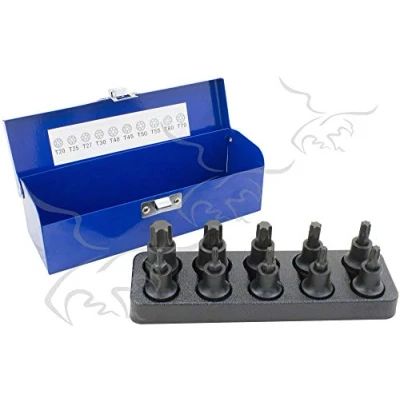 Imagen de JUEGO DE LLAVES VASO CON PUNTA TORX IMPACTO T20 T70 1/2&quot;