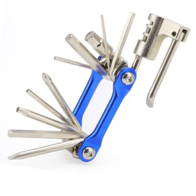 Imagen de QitinDasen 11 en 1 Multifunción Bicicleta Herramienta, Kit Multiherramienta Bicicleta, Portátil Compacta Reparación Herramienta et Mantenimiento (Azul)
