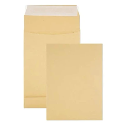 Imagen de Netuno 50x sobres marrónes plegables DIN B5 176x250mm 120g solapa recta sin ventana con fuelles y despegable tira adhesiva expandibles para envíos correos certificados fotos documentos folletos