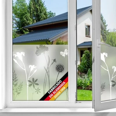Imagen de d c fix vinilo adhesivo para cristales ventanas Florecer estático premium opaco translúcido privacidad decorativo mampara de ducha baño lámina pegatina 45 cm x 1,5 m