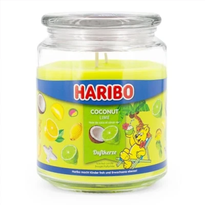 Imagen de vela perfumada Haribo coco lima, en vidrio, hasta 100 h, 510g