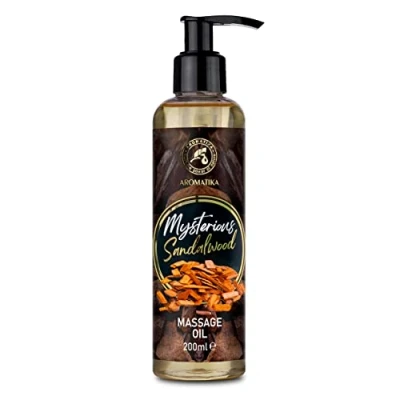 Imagen de Aceite Masaje Sándalo 200ml 100% Puro Cosmética Natural de Aroma Suave Corporal Buen Sueño Calmante
