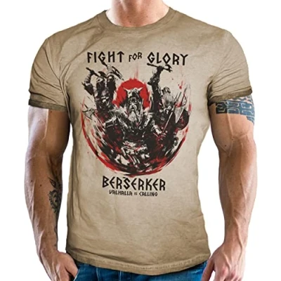 Imagen de Camiseta para hombre los fans de la mitología nórdica, Berserker, 3XL
