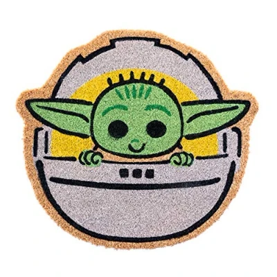 Imagen de Grupo Erik Felpudo The Mandalorian, Entrada casa Antideslizante, Alfombra Exterior Star Wars, Fabricado en Fibra de Coco, Productos con Licencia Oficial, 50 x 55 1,5 cm, Baby Yoda Verde