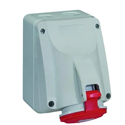 Imagen de Legrand Conector de superficie fija 555258 32A 400 V, rojo 4 pines (3P+ PE), clase protección IP44, IK09, 380V a 415V , y gris