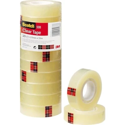 Imagen de Scotch Cinta Adhesiva Transparente 10 rollos 15mm x 33m para Uso General el Colegio, Hogar y la Oficina