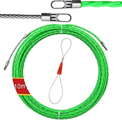 Imagen de Guia Pasacables, 10M Tirador Cables Enhebrador de Alambre Electrico Pasacables Trenzada Enhebrado con Muelle Guía, Ideal para Colocación