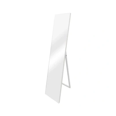 Imagen de [en.casa] Espejo de Pie Suelo Rectangular Decoración Salón Dormitorio Ajustable Inclinable Plástico 151 x 36 cm Blanco