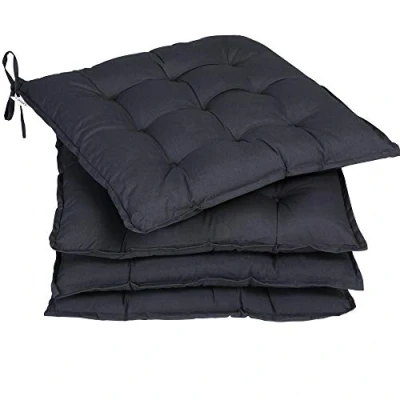 Imagen de Detex 4X Cojines para Sillas Cozy Antracita 41x37x5 Almohadones Asiento Viscoelásticas Cojín Exterior Lavable