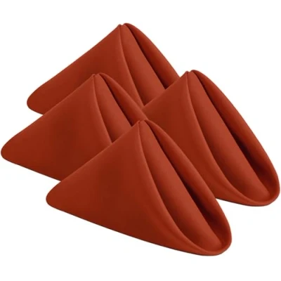 Imagen de KICHLY servilletas de Tela Paquete 24, Suaves y cómodas Reutilizables Ideales para Eventos Uso Regular en casa, poliéster (Naranja, 43 x cm)
