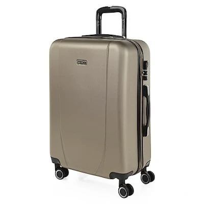 Imagen de ITACA Maletas Grandes De Viaje: Maleta Grande 23 Kilos, Viaje Grande, para Todas Tus Aventuras. Material ABS Resistente y Ligera, Champagne