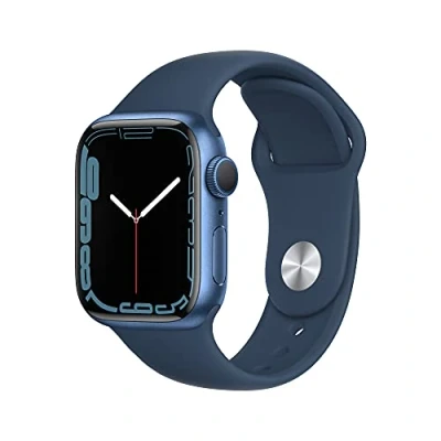 Imagen de Apple Watch Series 7 (GPS, 41mm) Caja de Aluminio Azul con Banda Deportiva Abyss (Reacondicionado)