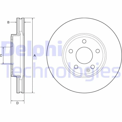 Imagen de DELPHI BG4788C Disco de freno 295 28 5 ventilado revestido altamente carbonizado sin cojinete rueda, anillo sensor ABS MERCEDES BENZ: Clase A
