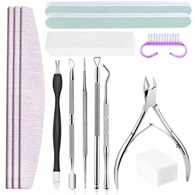 Imagen de Limas de Uñas Profesionales Sets,Lima y bloque Pulidor uñas,Empujador Cuticulas Uñas,Kit para Limpiar Quitar Cutículas,para Salón Uso Doméstico
