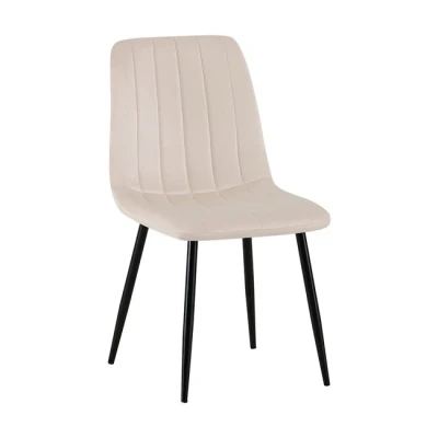 Imagen de CLP Silla De Comedor Dijon En Tela o Terciopelo I Butaca Salón Moderna con Base Metal, Color:Crema, Material:Terciopelo
