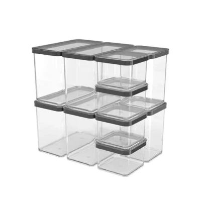 Imagen de Rotho Loft Set de latas almacenaje 10 uds. LOFT, Plástico (PP) sin BPA, negro, (32.3 x 22.3 32.4 cm)