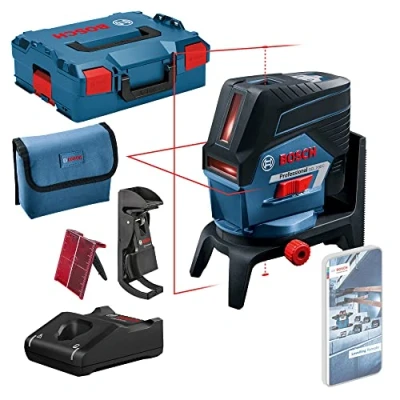 Imagen de Bosch Professional Sistema 12V Nivel láser GCL 2 50 C (1 batería + cargador, rojo, interior, con función aplicación, soporte, pinza, alcance visible: hasta 20 m, L BOXX)