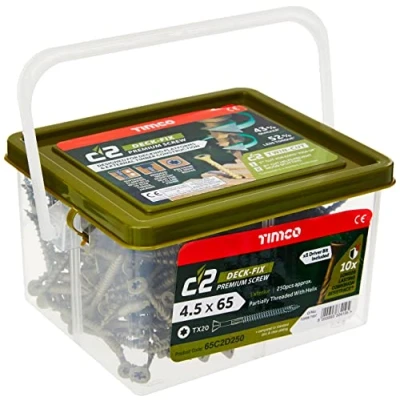 Imagen de TIMCO Tornillos de cubierta C2 TX20 CSK GRN Rango 4,5 x 65 mm Tina 250