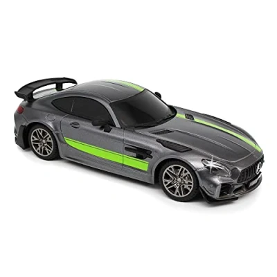 Imagen de CMJ RC Cars Mercedes GT Pro AMG Radio de coche con control remoto 1:24 licencia oficial a escala 1:24, luces trabajo 2.4 GHz (gris)