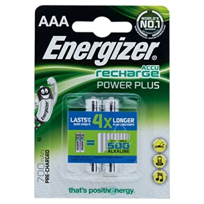 Imagen de Energizer Recargables, Pack de 2 pilas AAA 700 mAh, precargada, para dispositivos uso frecuente y cientos recargas