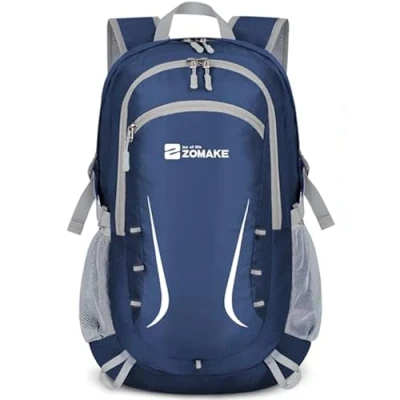 Imagen de ZOMAKE Mochila Plegable Ligera 40L,Mochilas Compacta con Resistencia al Agua para Hombre,Mujer,Viajar,Senderismo,Al Aire Libre(Zafiro)