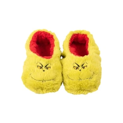 Imagen de United Labels Grinch Pantuflas de felpa para mujer, color verde, invierno, con pompones navideños, 35/38 EU