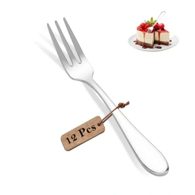 Imagen de RETON 12 Piezas Tenedores para Postres, Pastel de 3 Tines, Tenedor Frutas, Filetes Acero Inoxidable Hogar, Boda, Fiesta, Café, Restaurante 5.5 Pulgadas (12 Tenedores)