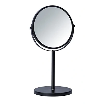 Imagen de WENKO Espejo de pie para cosmética Assisi Ø 17 cm Negro Maquillaje orientable con Triple Aumento