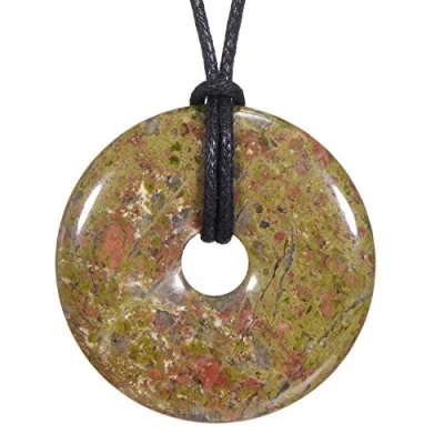 Imagen de Morella Collar para mujer 80 cm y colgante de gema en forma donut Unakit bolsa terciopelo