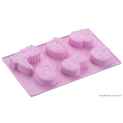 Imagen de Dr Oetker Peppa Pig Molde de Silicona para Mini Pasteles, Diseño y Amigos, Horno Platino, Resistente al calor Ácidos, Apto Lavavajillas, 30x17x2 cm, 1 ud.