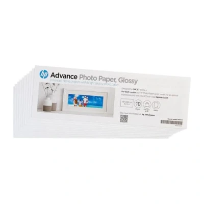 Imagen de HP Advance Photo Paper, Glossy, 250 g/m2, 4x12 in, 10 sheets (49V51A)
