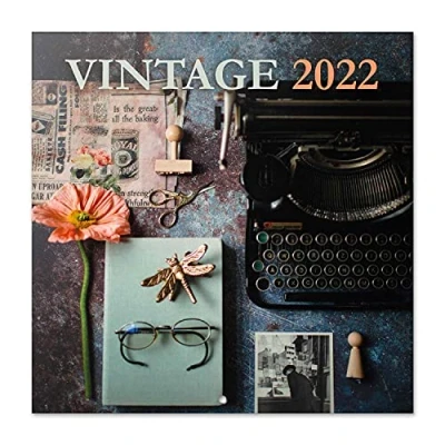 Imagen de Grupo Erik Calendario Vintage 2022 pared 16 meses 2021 2022, mensual Producto con licencia oficial, Gris, CP22088