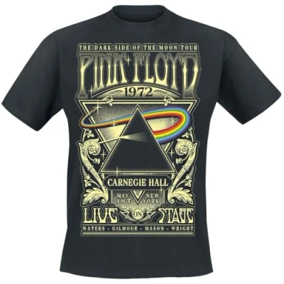Imagen de Pink Floyd The Dark Side of Moon Live On Stage 1972 Hombre Camiseta Negro M 100% algodón Regular