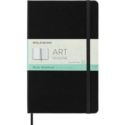 Imagen de Moleskine Art Collection Cuaderno de Música con Tapa Dura y Cierre Elástico, Papel Adecuado para Bolígrafos, Lápices Plumas Estilográficas, Negro, Grande 13 x 21 cm, 192 Páginas