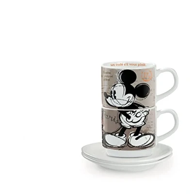 Imagen de Egan PWM02I/PA Juego de tazas café, modelo en la ciudad París, porcelana, multicolor, paquete 2 unidades