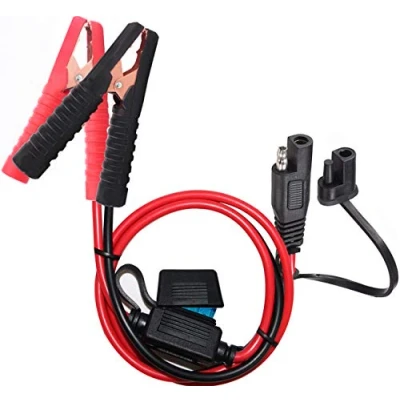 Imagen de YETOR SAE Cable Terminales, Quick Lock Cocodrilo Clips Adaptador con 2FT 10 AWG, Terminal SAE, de Carga para Coches, Motocicletas (Abrazadera SAE)
