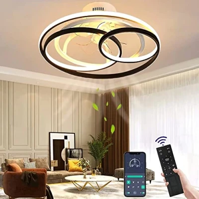Imagen de Wildcat Ventilador de techo iluminación, luz LED invisible, control remoto, lámpara silenciosa (color: blanco, tamaño: 50 cm)