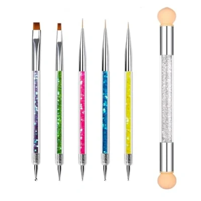 Imagen de NXPUXP Cepillos Para Uñas Set,Pincel de Uñas,Pincel Decoración Doble Punta,Viene con 1 Cepillo Esponja Punta,UV DIY Nail Art Designs