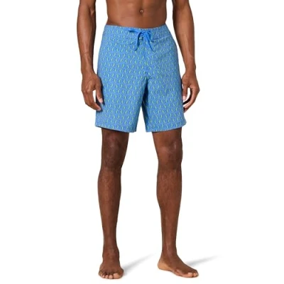 Imagen de Amazon Essentials Shorts de Playa Hombre, Azul Lagartos, S