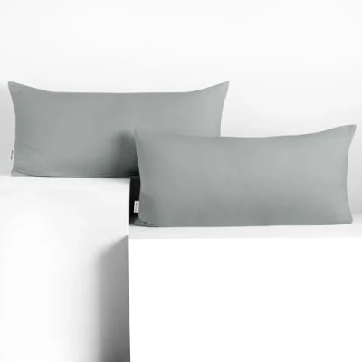Imagen de DecoKing 2 Fundas de Almohada 40 x 80 cm algodón Cremallera Acero ámbar