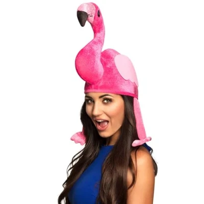 Imagen de Boland 52271 Hut Flamingo, pink rosa, Schnabelkopf, Beine, one size, Klettverschluss, Karneval, Halloween, Fasching, Mottoparty, Kostüm, Theater, Verkleidung, Accessoire